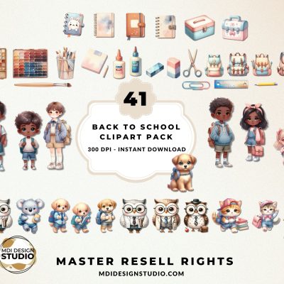 Back to school clipart full pack MRR