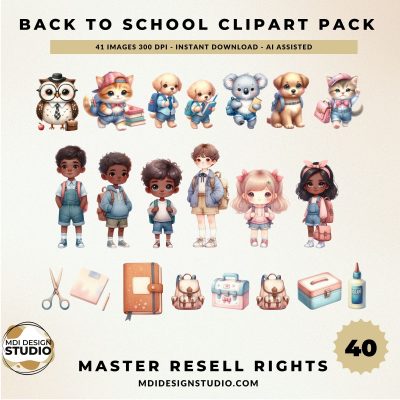 back to school clipart with PLR