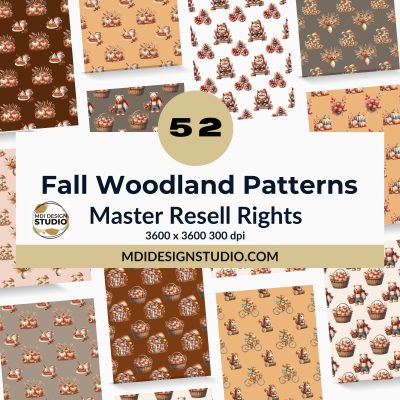 52 Fall Woodland Digital Papers Pack