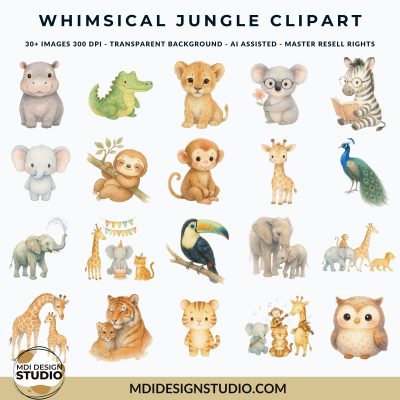 Whimsical Jungle Clipart Pack