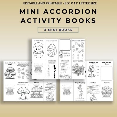 Accordion Mini-Book Activity Set – 3 Fun & Portable Books for Kids!
