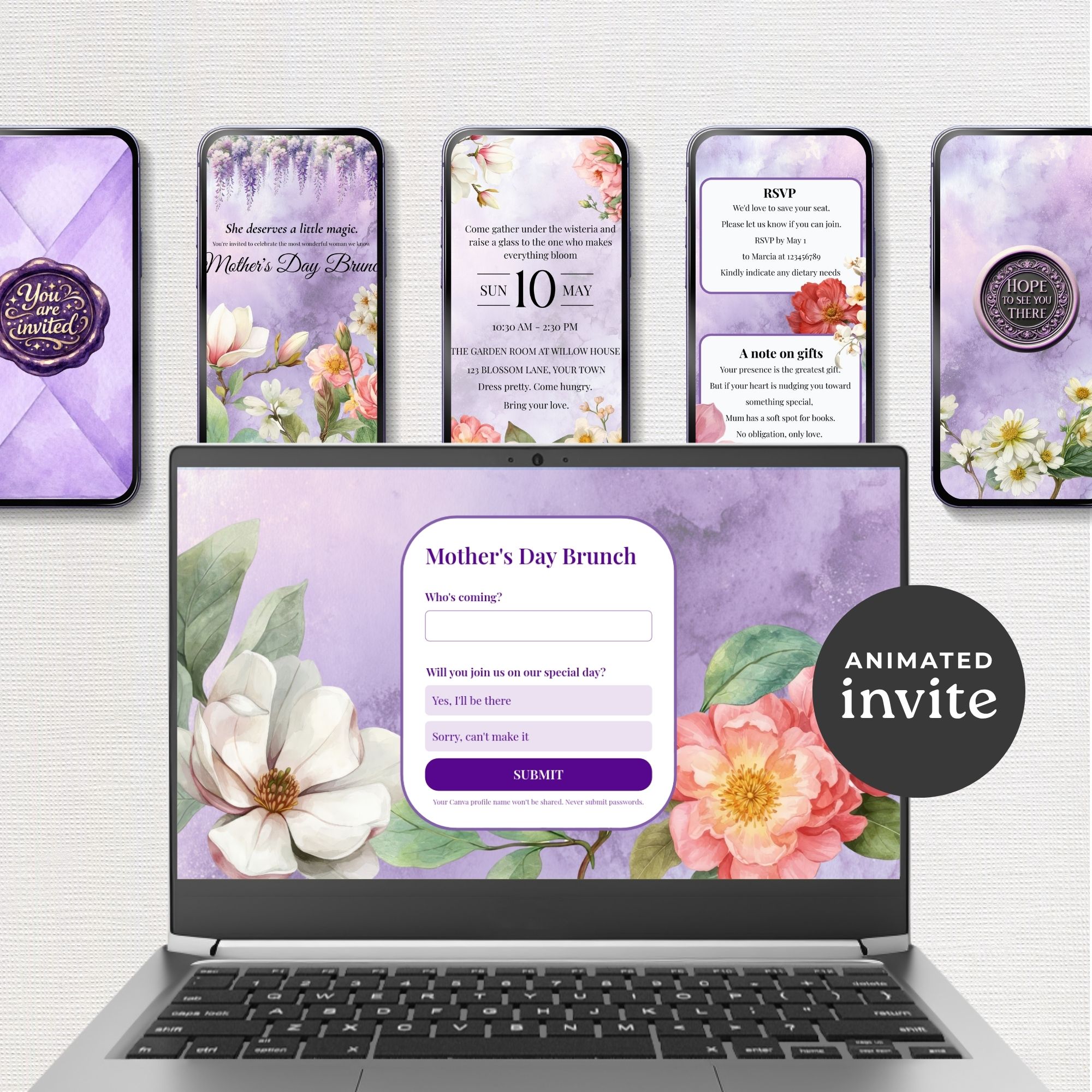 Animated mothers day invite