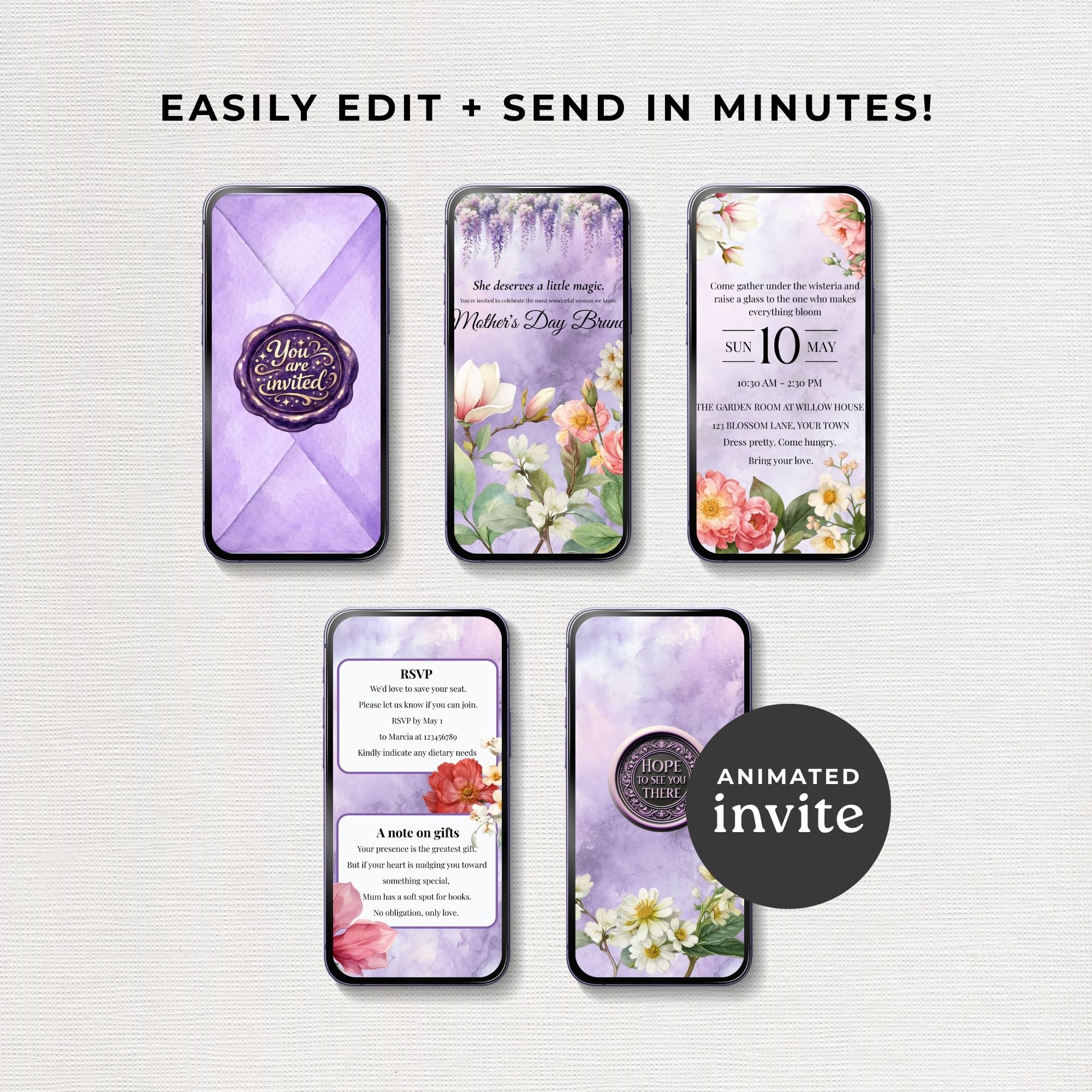 Mother's Day Animated Invite + RSVP Form - Image 4