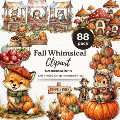 Fall Whimsical Clipart Pack