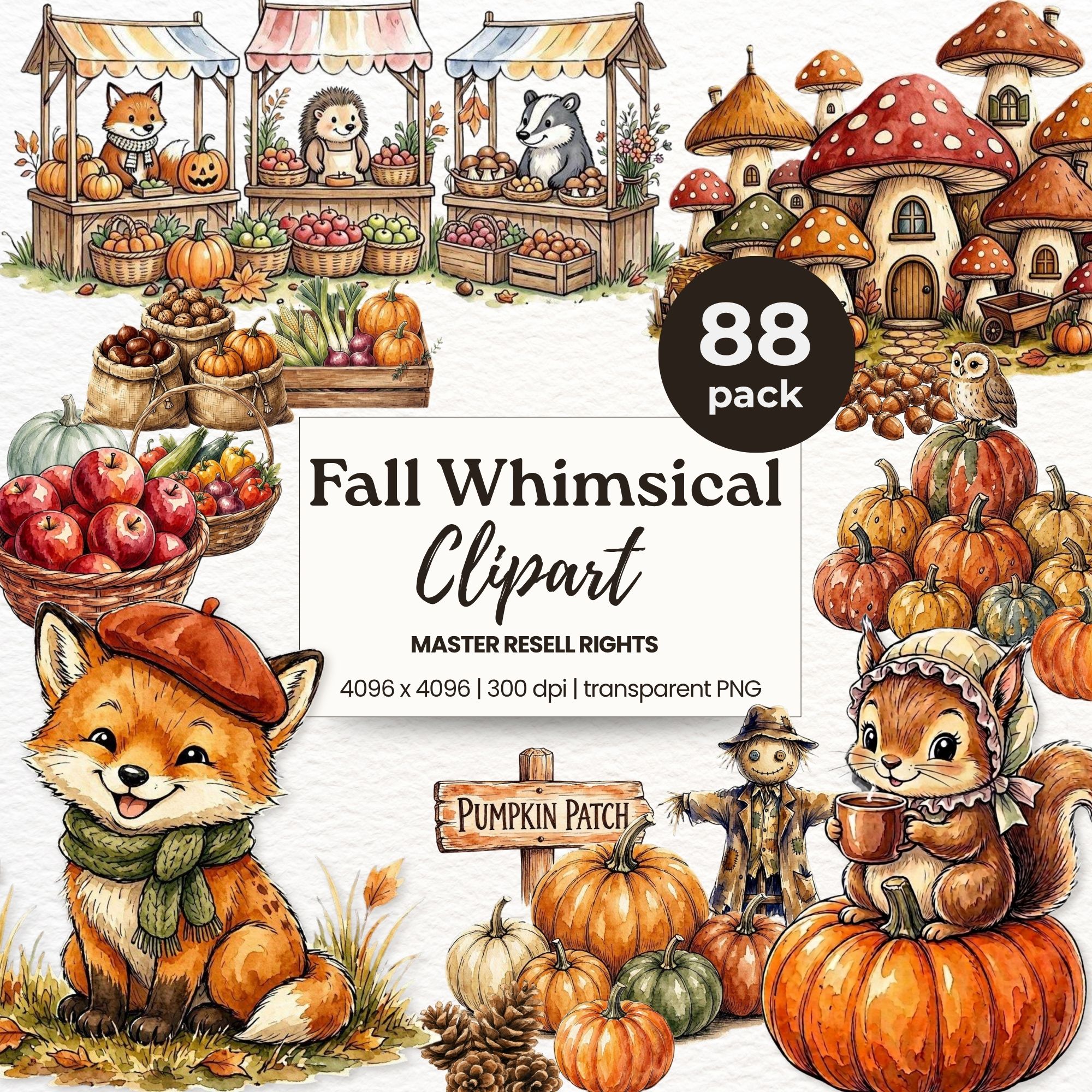 Fall Whimsical Clipart Pack